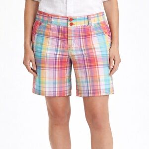 Christopher & Banks Plaid Bermuda Shorts – Size 6 – Pastel Madras